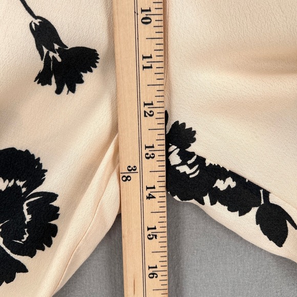 TWINSET Milano Palazzo Womens US4 IT40 Pants Cream Black Floral Print Wide Leg - Picture 8 of 16